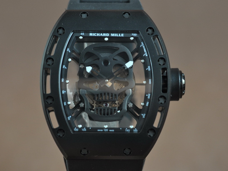 Replica Richard Mille RM 052 Tourbillon Skull steel Watch Replica Richard Mille RM 052 Tourbillon Skull steel Watch
